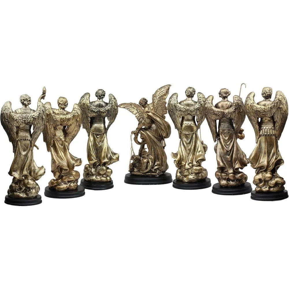 Ebros Byzantine Eastern Orthodox Catholic Church Archangel of The Angelic Council Statue 8 Tall Figurine with Brass Name Plate W