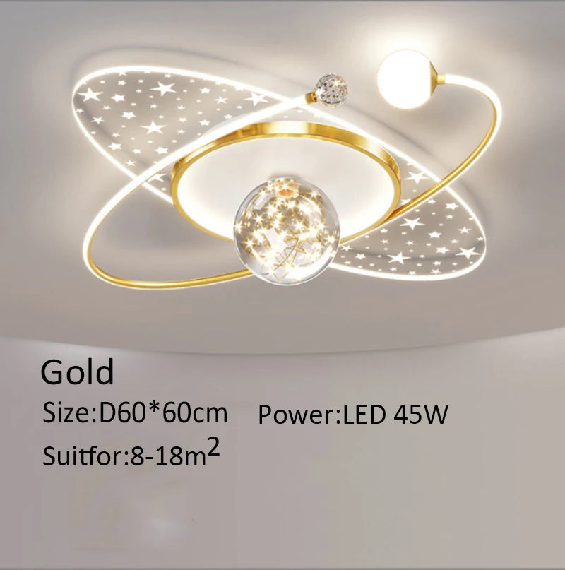 Modern bedroom ceiling light Children's room Round chandelier Creative LED living room interior ceiling decorative lighting