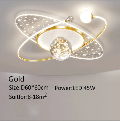 Modern bedroom ceiling light Children's room Round chandelier Creative LED living room interior ceiling decorative lighting