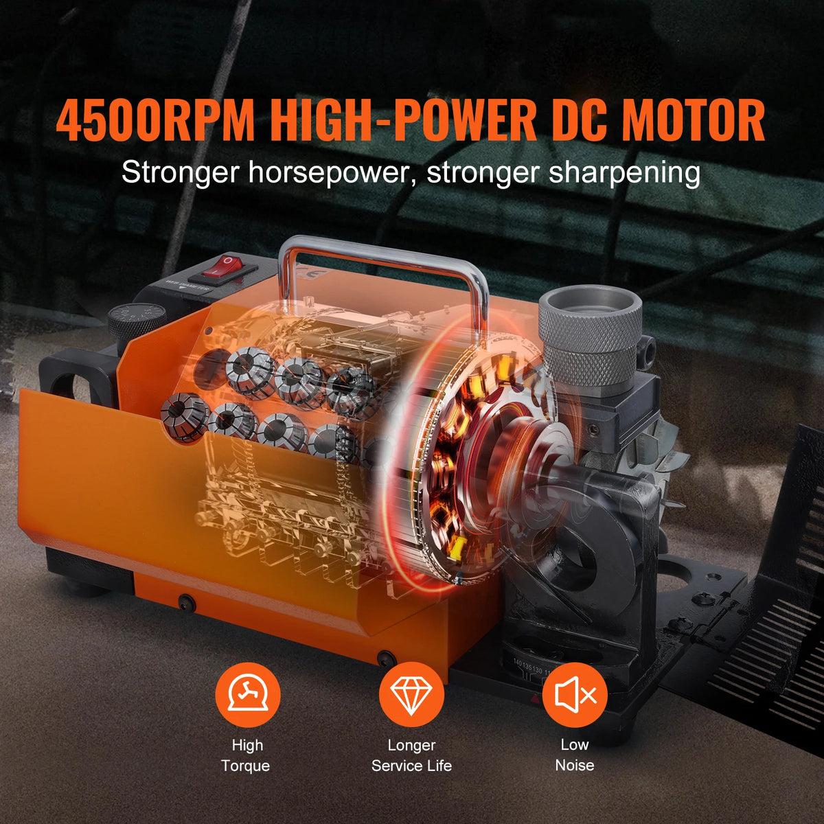 SucceBuy Drill Bits Sharpener 3-13mm Mill Grinder Sharpener Sharpening Angle Grinder with 11 Collets For Factory Workshop