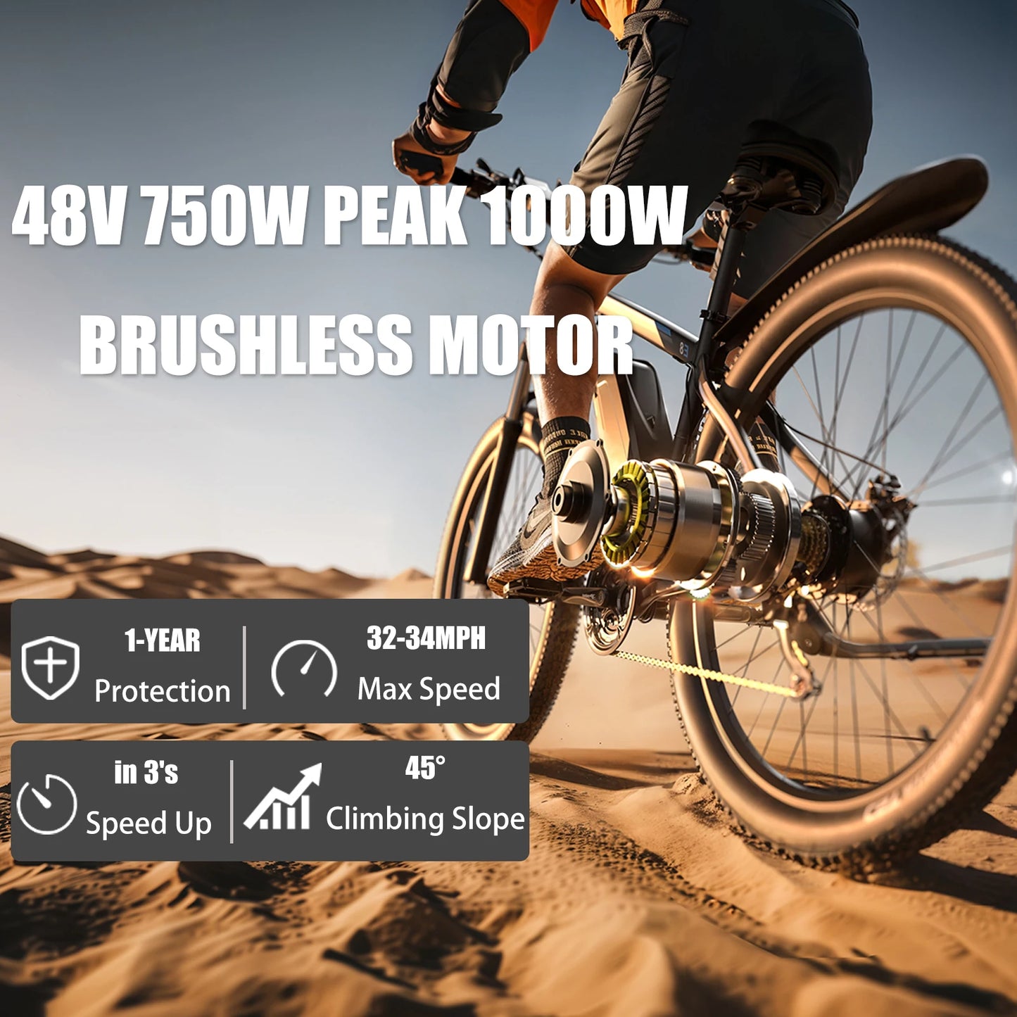 29 Inch Adult Commuter Electric Bike,750W Peak 1000W Motor 48V 17.5AH Removable Battery ,top speed of 34MPH 21-Speed E-Bike