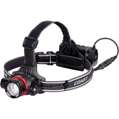 800 Lumen Rechargeable LED Headlamp with Focus Beam, Black - Bright Hands-Free Light for Outdoor Activities