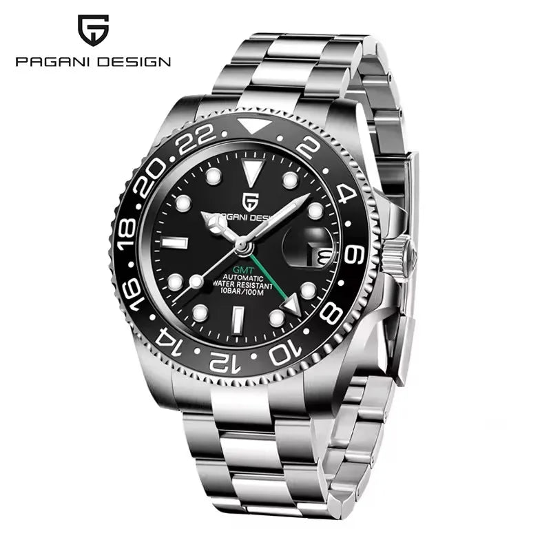 2026 PAGANI DESIGN 40MM Meteorite Dial GMT Men Mechanical Watch Jubilee Watch Strap Sapphire Glass Stainless Steel Waterproof Men Automatic Watches for Men