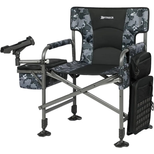 Portable Adjustable Ice Fishing Chair with Rod Holder and Cooler for Outdoor Adventures