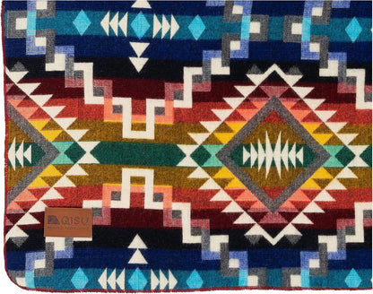 Large Wool Blanket Throw, Handmade in Ecuador, Ultra-Soft & Hypoallergenic, 94" x 78", Rainbow Colors