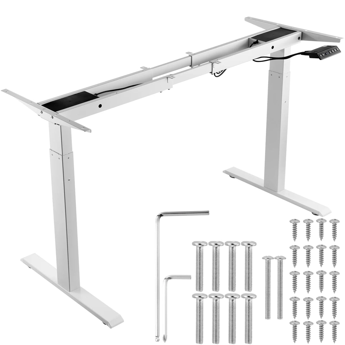 SucceBuy Standing Desk Frame  Electric Stand Up Computer Desk Legs Ergonomic DIY Workstation Base for Home Office Black white