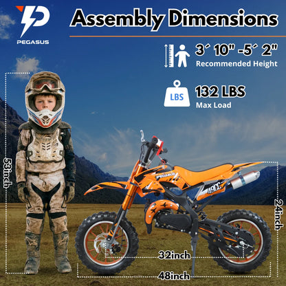 Poweful 2 Stroke Crosscycle 49CC OFF-road Gasoline Motorcycle Racing Dirt Bike Motorbike For Adult&Child