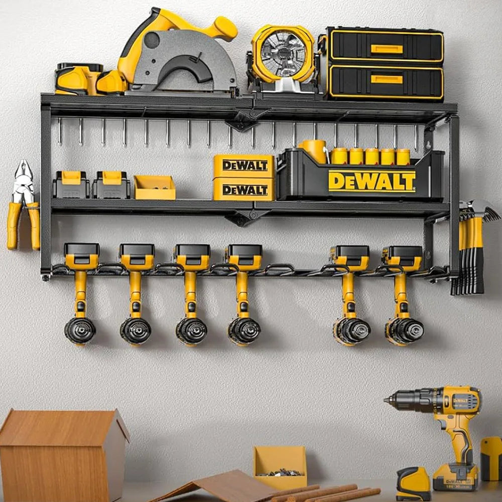 Power Tool Storage Rack Wall-mounted Hardware Screwdriver Wrench Drill Heavy Duty Thicken Shelf for Workshop Metal Tool