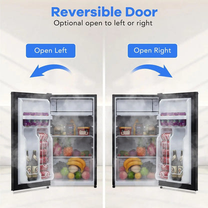 4.3 Cu.Ft Mini Fridge With Freezer, Single Door Small Refrigerator, 7 Settings Temperature Adjustable, Low Noise, For Home, RV