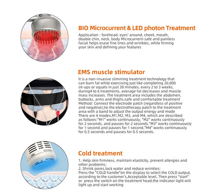 9 in 1 40K Cavitation Ultrasonic Body Slimming Machine Body Shape Loss Weight Vacuum Rejuvenation Skin Lift Tighten Tool