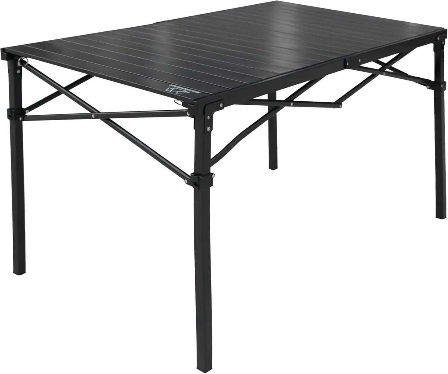 Heavy-Duty Roll-Top Table for Camping (Large) - Portable Aluminum-Top Folding Table with Steel Frame by Caddis Sports