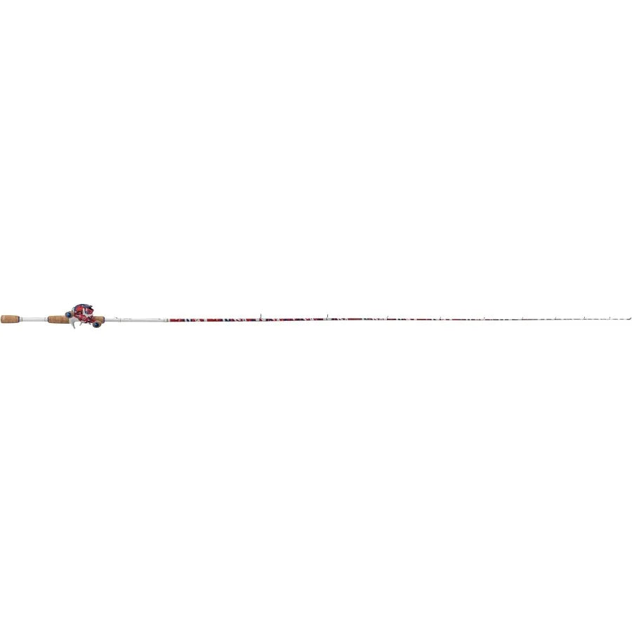 Krazy Americana Baitcast Combo with 7' 1pc Medium Heavy IM7 Graphite Rod and Cork Grips for Precision Fishing in Freshwater and