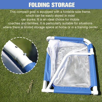 Folding Mini Football Soccer Ball Plastic Removable Goal Post Net Foldable Football Goal Indoor Outdoor Training Games for Kids