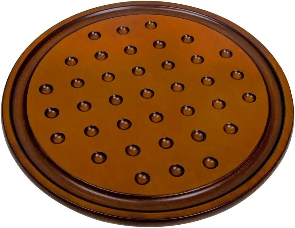 Wood Finished Solitaire Board Game with 36 Natural Balls