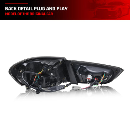 LED Tail Lights for Chevrolet Chevy Malibu 2019-2025 LS LT RS Sequential Blinker Start-up Animation Black Rear Lamps Assembly