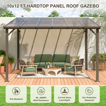 POLAR AURORA 10x12FT Hardtop Gazebo, Aluminum Frame & Galvanized Roof  All-Weather Pavilion for Patio, Backyard w/ Easy Assemble
