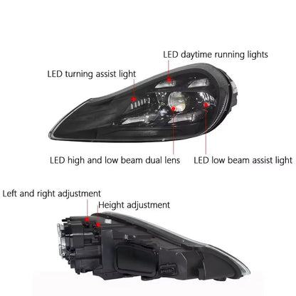 TYPY Car For Porsche Cayenne 957 Headlamp 2007-2010 Upgraded Styling New LED Headlights Dynamic Turn Signal Lamp Car Accessories