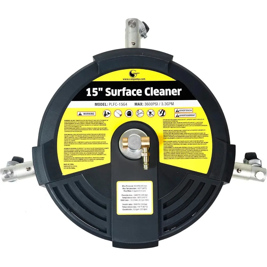 15-in Plastic Power Washer Surface Cleaner 3600 psi with Wheels for Outdoor Cleaning Red Durable Lightweight Design