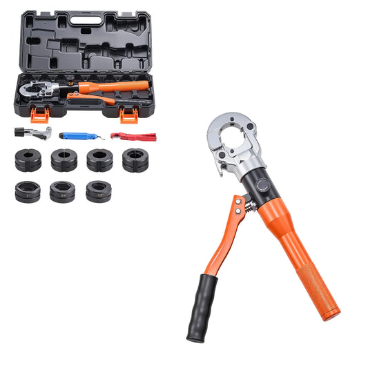 SucceBuy Copper Pipe Crimping Tool Driven Pro Press Tool with 1/2" 3/4" 1" Jaws for Copper Tube & 3/8" 1/2", 5/8" 3/4" 1" Jaws