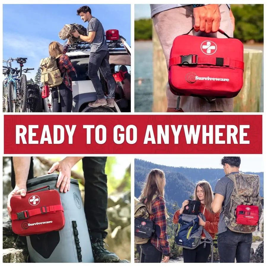 Waterproof Premium Survival First Aid Kit Survival Emergency Preparedness for Travel Camping Gear, Survival Kit and Outdoor Emer