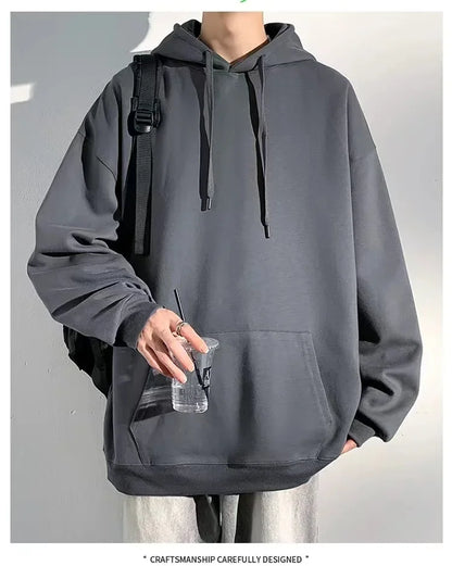 400G Heavy-duty Velvet Autumn and Winter Hooded Sweater Multi-color Solid Color Simple and Thick Sports Hoodie for Men and Women