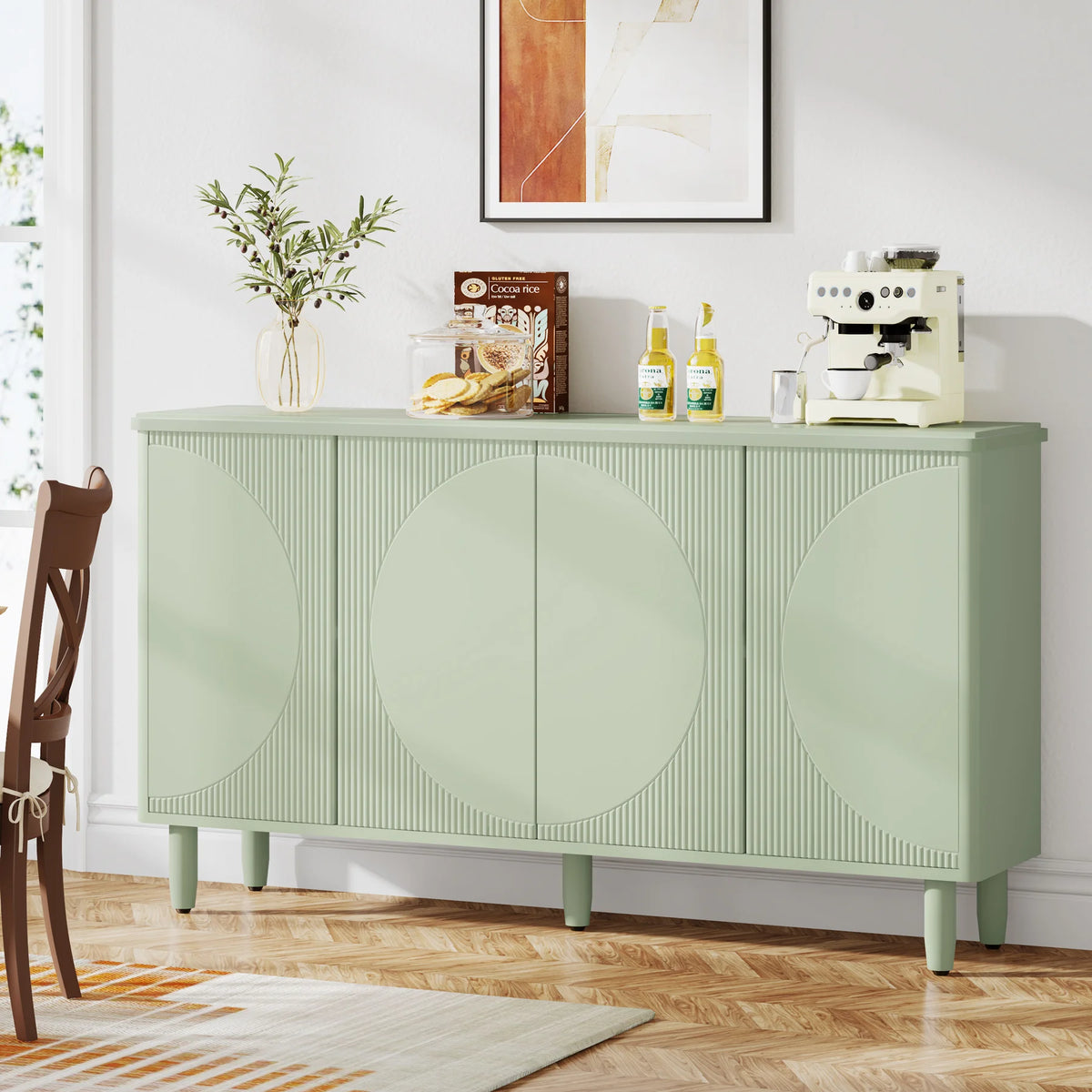 Tribesigns Buffet Cabinet Sideboard with Storage, Modern Storage Cabinet Sideboard Buffet Table with Doors for Living Room
