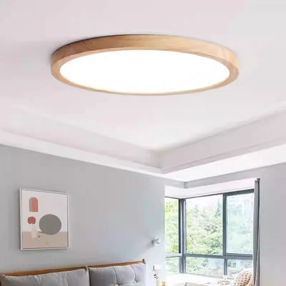 Solid wood LED ceiling light simple wooden design living room master bedroom dining room balcony new lighting fixtures