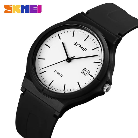 SKMEI Reloj Mujer Fashion Ladies Casual Sports Couple PU Strap Calendar Women Top Luxury Wristwatch Lady Large Dial For Women