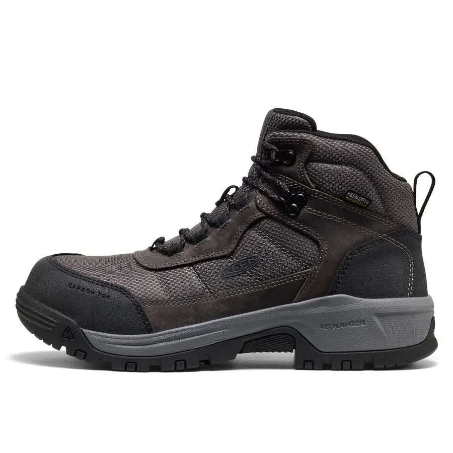 Utility Mens Skokie Hiker Style Mid Height Composite Toe 90 Degree Waterproof Work Boots, Magnet Black, 13 EE