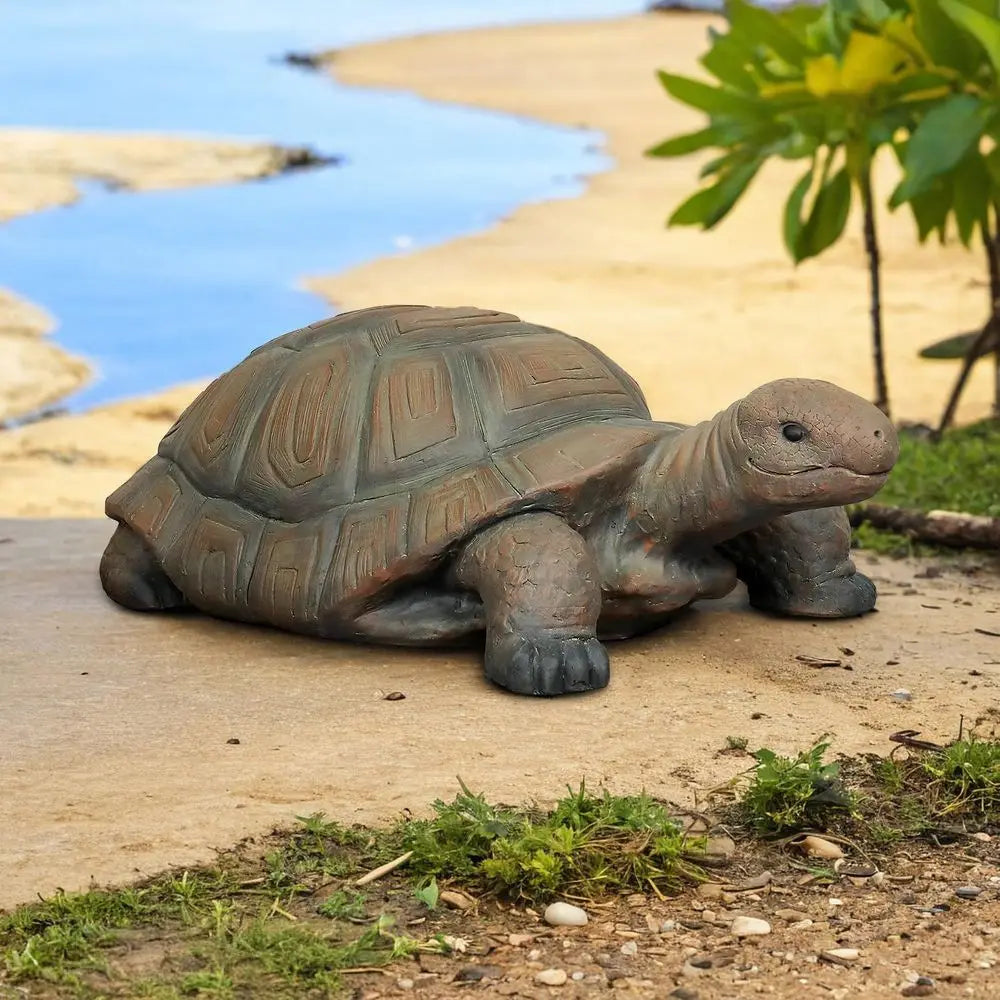 Large Fiber Reinforced Concrete Turtle Statue, 34.2 Outdoor Garden Sculpture for Lawn and Yard Decor