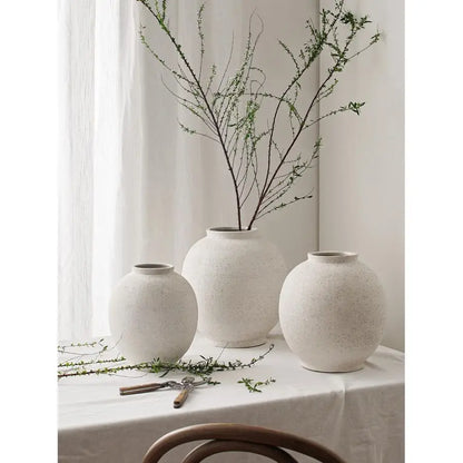 Ceramic Rustic Vase, 10.8 Inch Farmhouse Minimalist Tall Flower Vase for Table, Living Room, Home Decor, Bathroom, Holiday, Wed