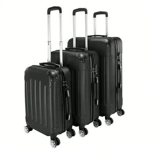 3X Luggage Travel Set Bag TSA Lock ABS Trolley Spinner Carry On Suitcase