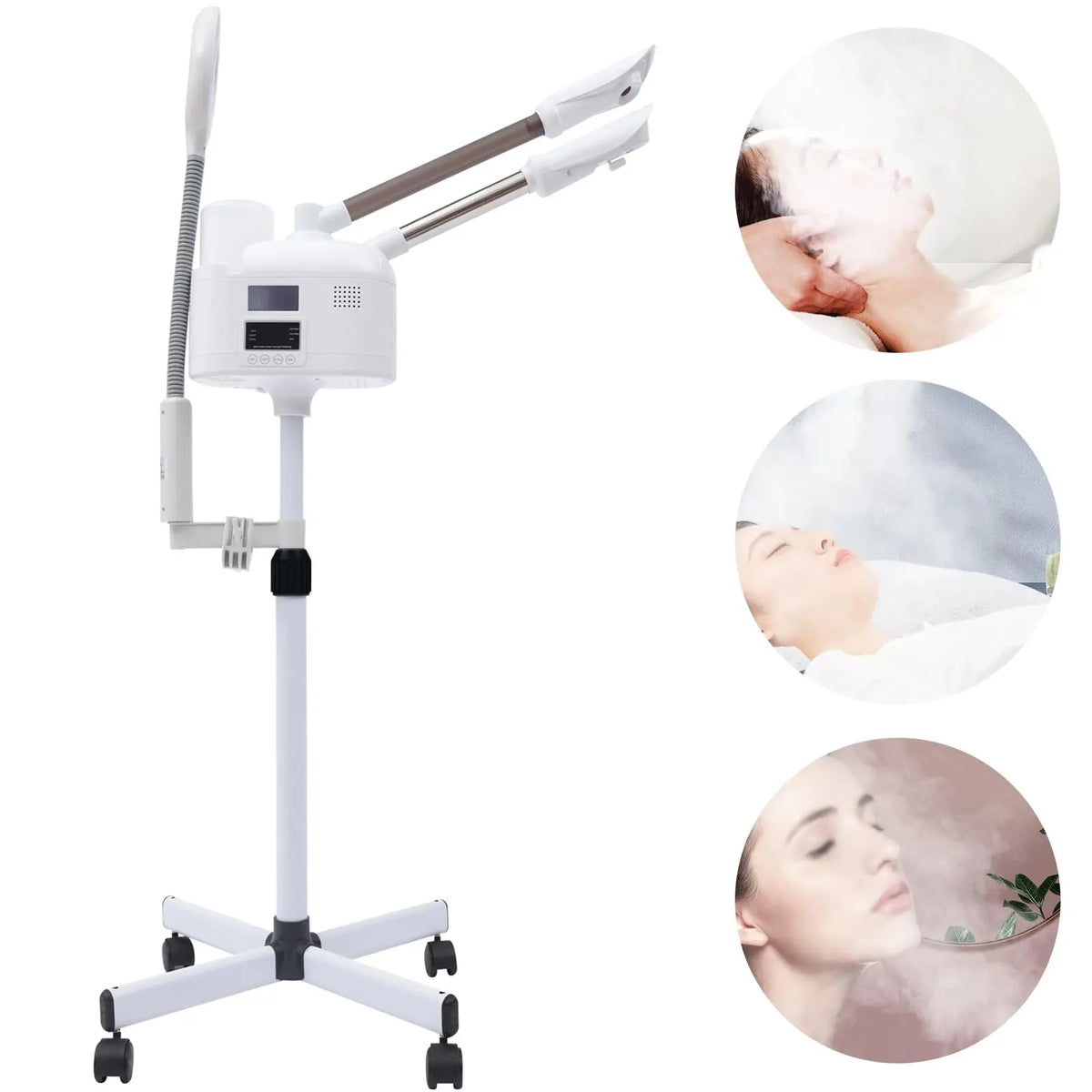 750W White Facial Steamer, Beauty Salon Spa Skin Care Instrument Ozone Facial Steamer Sprayer, Face Humidifier, for Home, Beauty