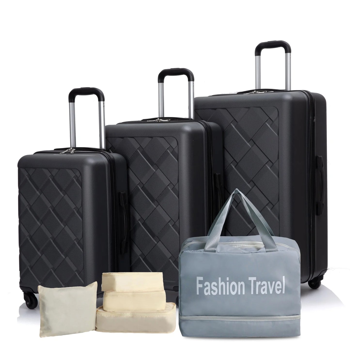 Luggage Sets 3 Piece, Suitcases with Double Spinner Wheel,Suitcase Set ABS Hard Case Luggage with Travel Duffle Bag