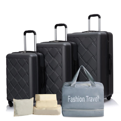 Luggage Sets 3 Piece, Suitcases with Double Spinner Wheel,Suitcase Set ABS Hard Case Luggage with Travel Duffle Bag