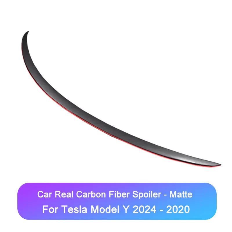 Real Carbon Fiber Spoiler for Tesla Mode Y 2024 - 2020 Accessories Car Rear Trunk Tail Wing Original Spoiler Modification Parts