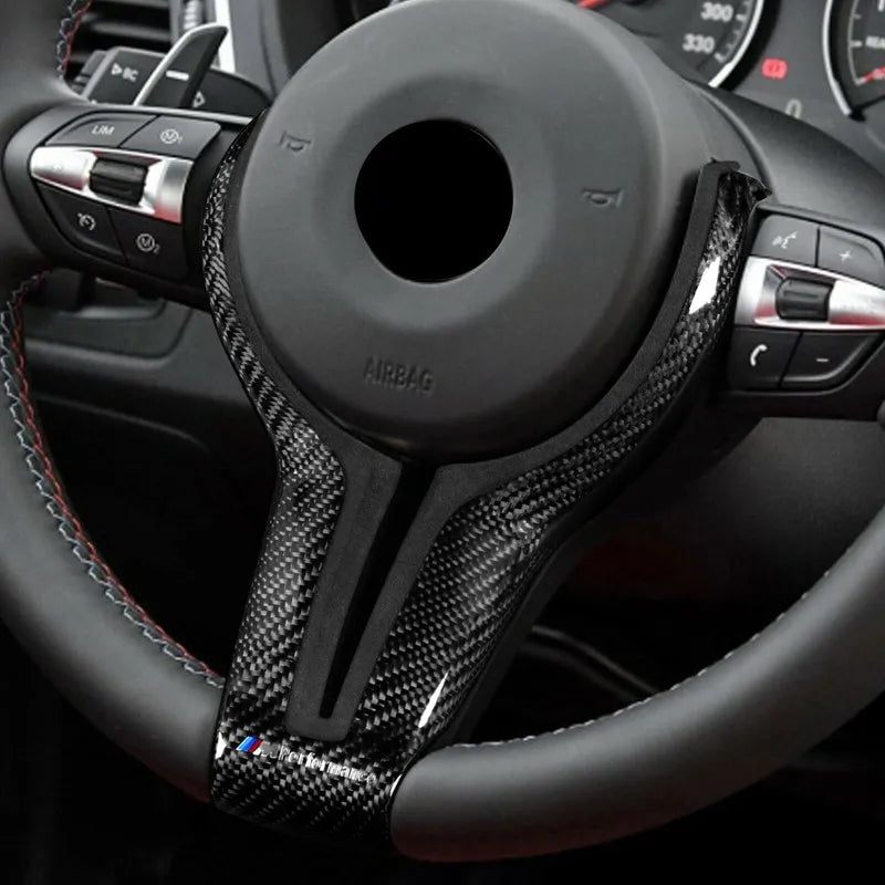 Pangolin Suede Carbon Fiber Steering Wheel Trim Replace Fit For BMW M2 M3 M4 M5 M6 X5M Car Interior Parts