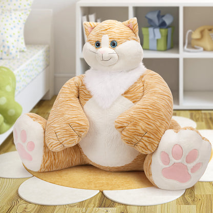 20lbs Giant Big Fat Orange Cat Plush Toy, Large Overweight Cat Stuffed Animal 39.3 inches Huge Cute Jumbo Soft Toys