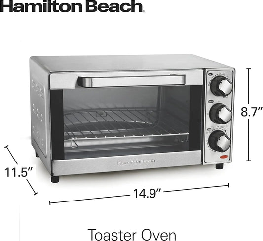 Countertop Toaster Oven & Pizza Maker Large 4-Slice Capacity, Stainless Steel (31401)
