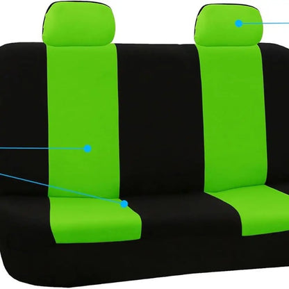 Automotive Seat Covers Full Set Green Protector Rear Solid Bench, Car Flat Cloth Seat Cover Universal Fit for Cars and Vans Inte