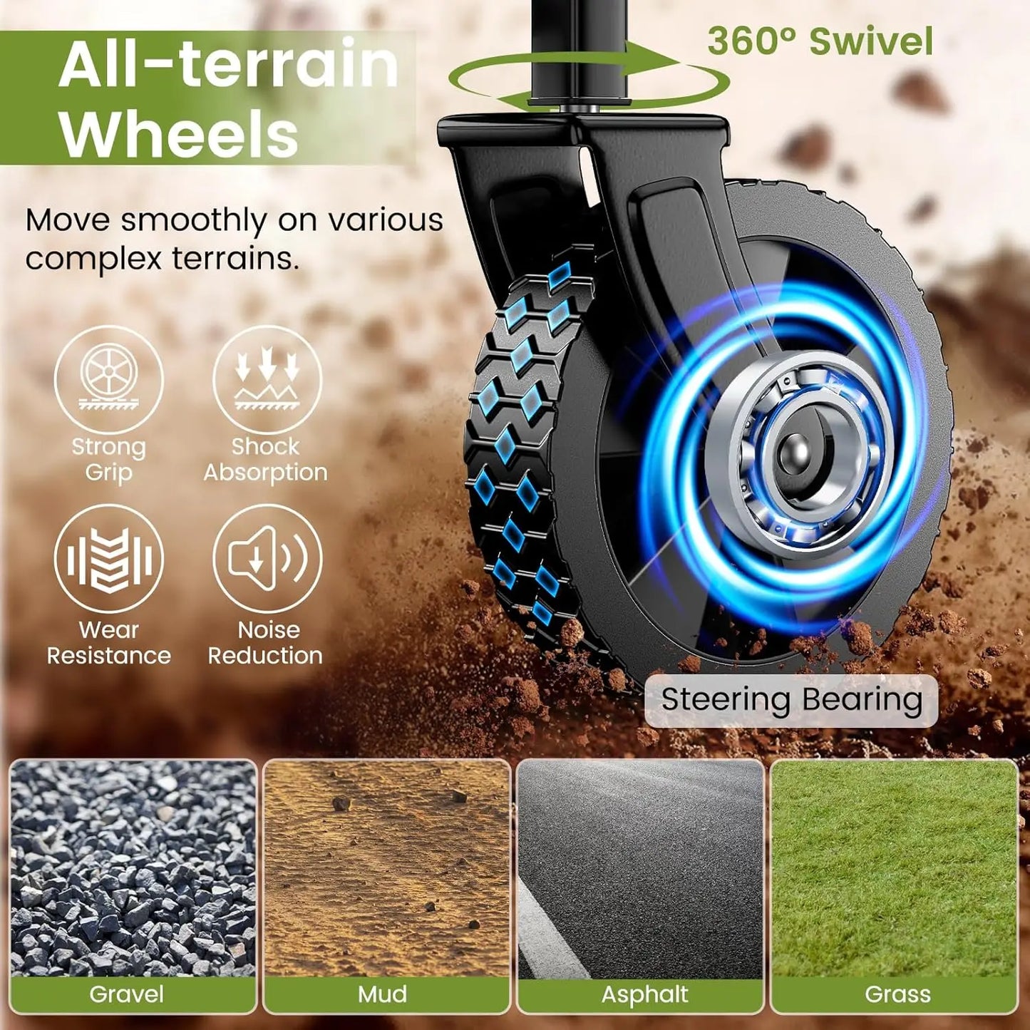 Heavy Duty 350 Lbs Capacity Collapsible Wagon, Outdoor Folding Camping Wagons, Grocery Portable Utility Cart, Adjustable Rolling