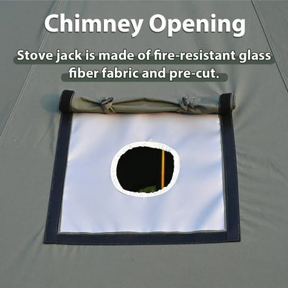 Cotton Canvas Bell Tent with Stove Jack Roomy Yurt for Family Glamping Camping 4 Season Tent with Zipped Removable Floor