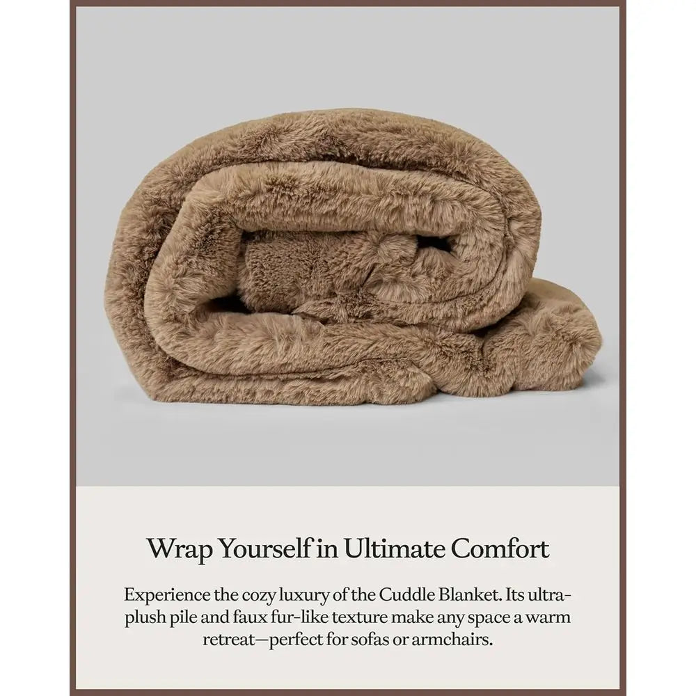 Faux Fur Ultra-Soft Luxury Throw Blanket - Thick & Cozy Oversized Design for Lounging or Sharing - Machine Washable - Oversize T