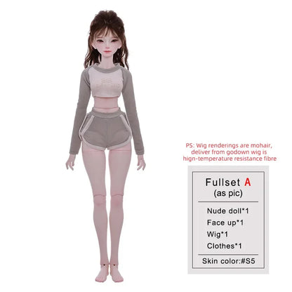 Xana BJD Doll 1/4 Barly Fitness Sport Blyth Doll Joint Body BJD Toy DIY Anime Fashion Doll Eyes Girl Dress Up Birthday Gift
