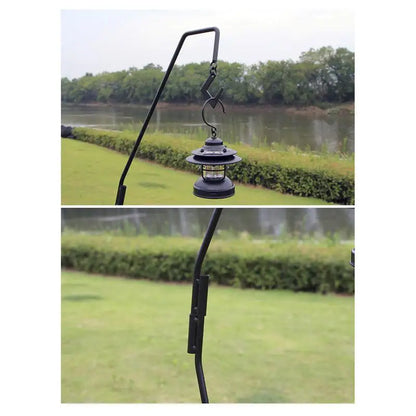 Shepherd Hook Stand Collapsible Lantern Pole Light Stand Holder Lighting Ground Stake Portable With Storage Bag For Picnic