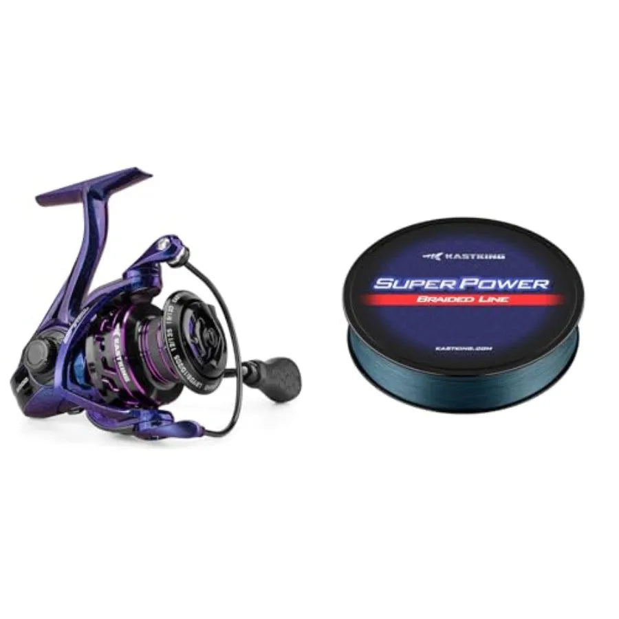 Royale Legend Pro Spinning Fishing Reel Size 3000 with Twilight Superpower Braided Fishing Line in Gray 15 LB Strength 150 Yard