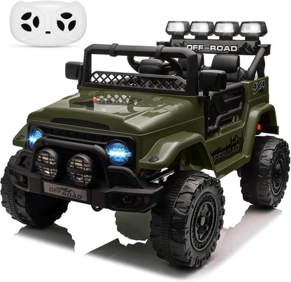 12V Kids Ride on Truck with Parent Remote Control, Electric Ride on Toy Car for Ages 3–8, 5 MPH Safe Speed,Music & Stories