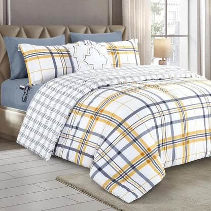 King/California King 8-Piece Lodge Plaid Reversible Comforter Set with All Season Bed in a Bag 4-Piece Sheet Set Featuring Smar