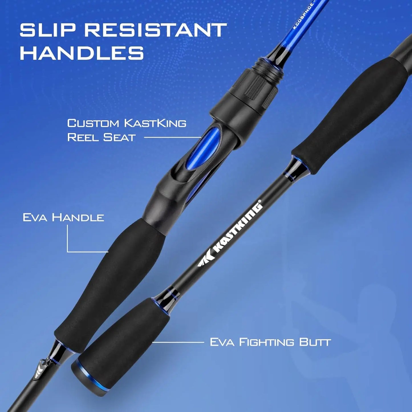 Premium Fishing Rod and Reel Combo, Lightweight IM6 Graphite, Stainless Steel Guides with Ceramic Rings, EVA Handles for Comfort