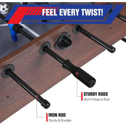 Large Size Foosball Table fo rAdults,Competition Full Size Soccer Game Table with 2Balls,Football Table Game Room
